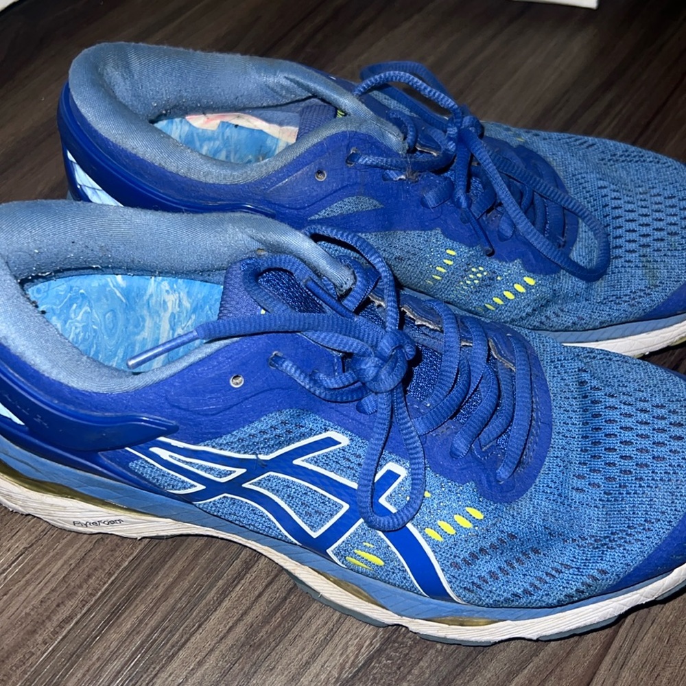 Asics blue running shoes